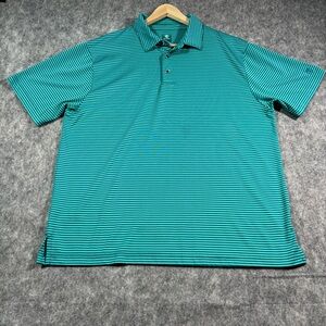 Pro Tour Mens Blue Striped Coolplay Short Sleeve Polo‎ Size L